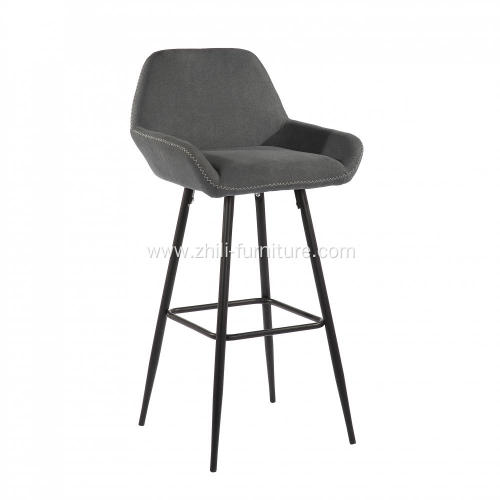 Linen Bar Stools With Four Legs